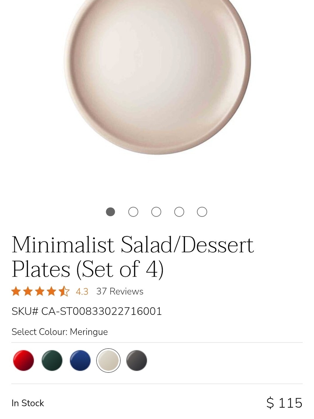 Minimalist Salad/Dessert Plates (Set of 4) - Nutmeg
